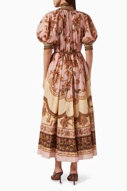 Zimmermann Aster Billow Silk Maxi Dress