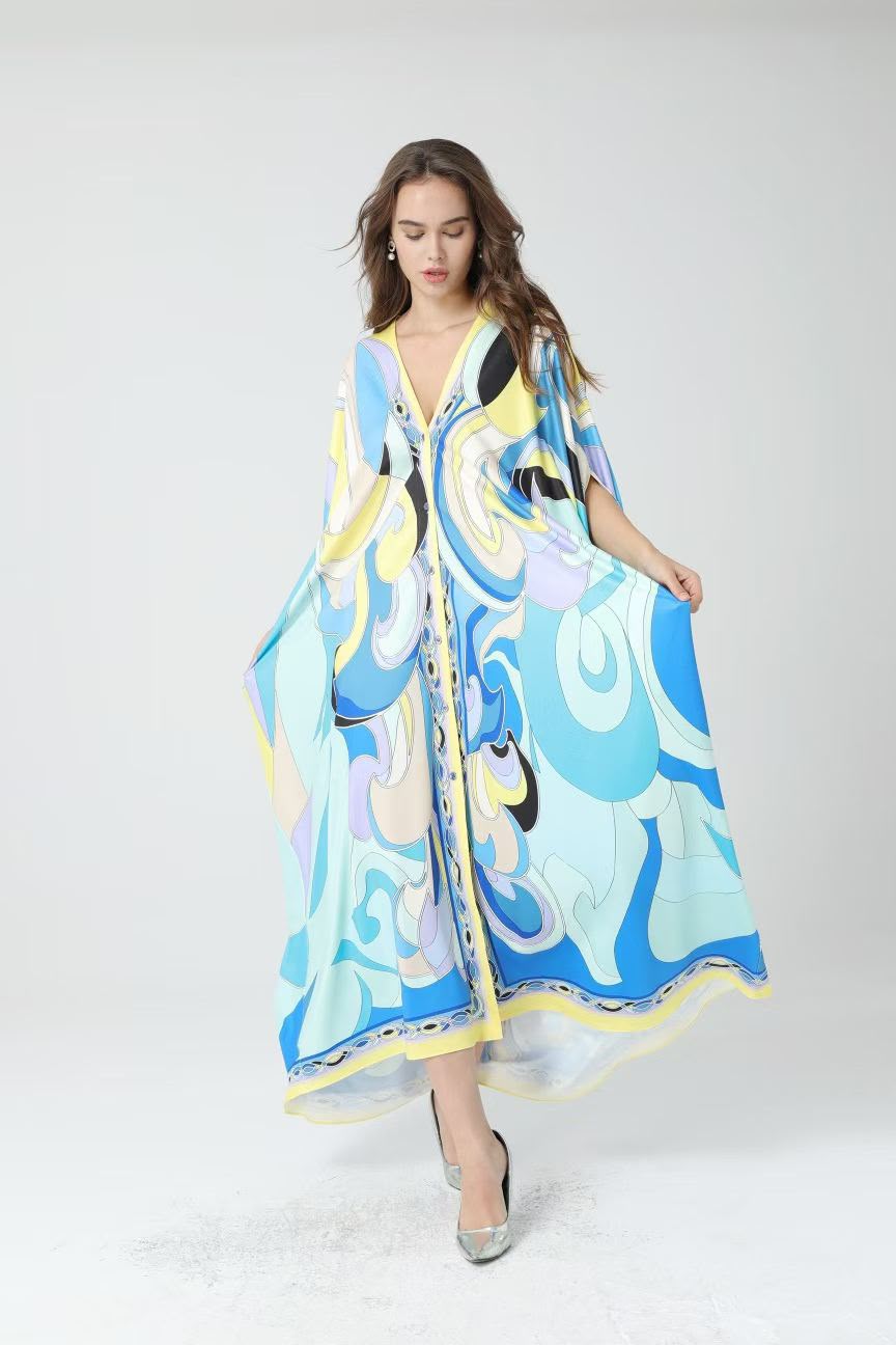Pucci Printed Silk Kaftan
