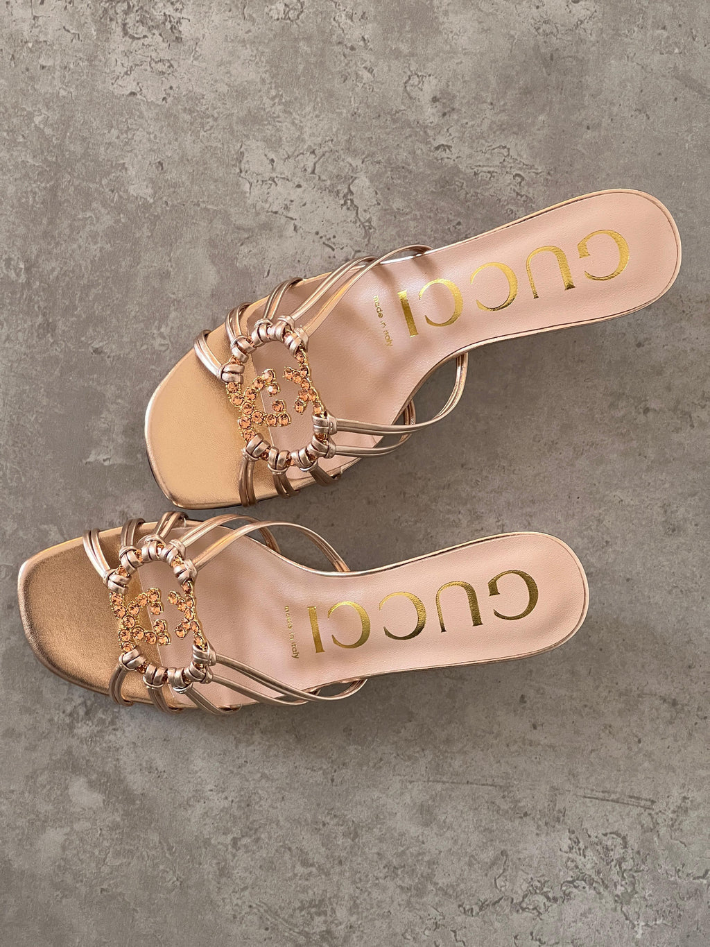 Gucci Crystal Interlocking G Sandal