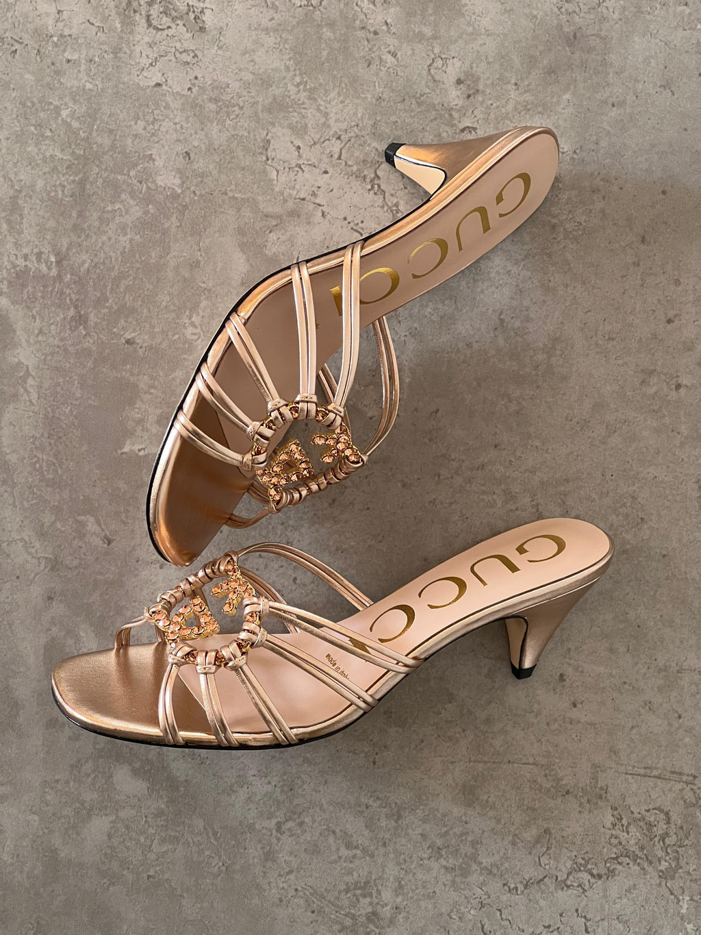 Gucci Crystal Interlocking G Sandal