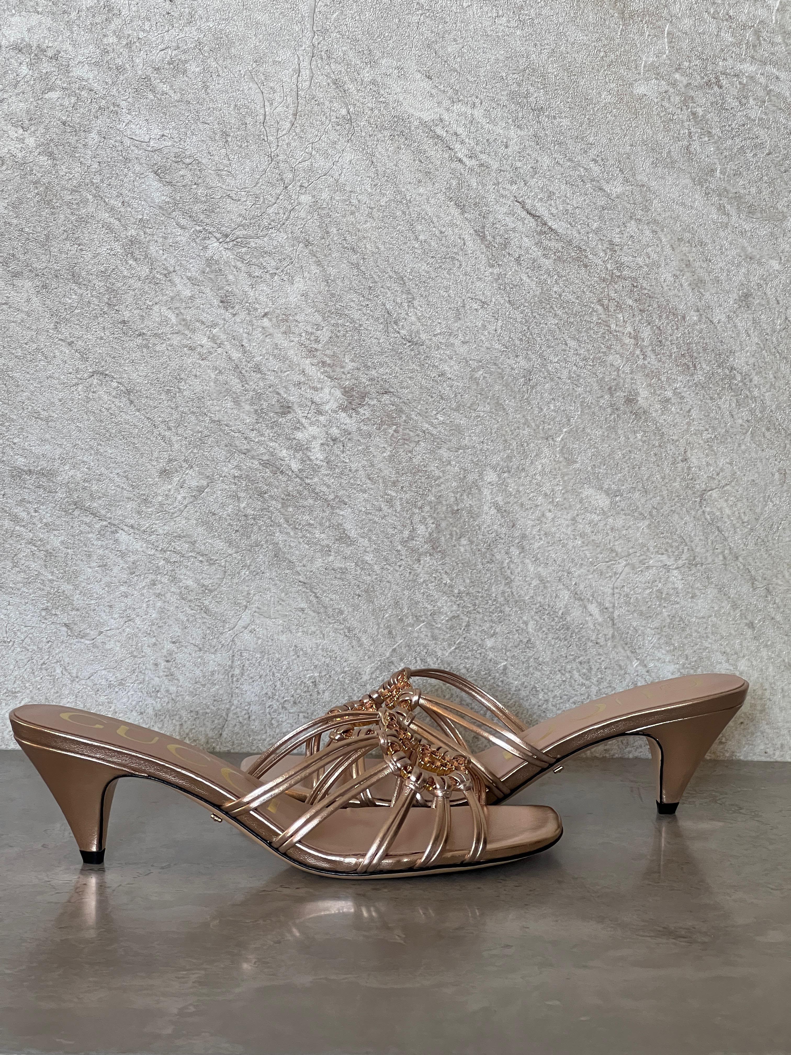 Gucci Crystal Interlocking G Sandal