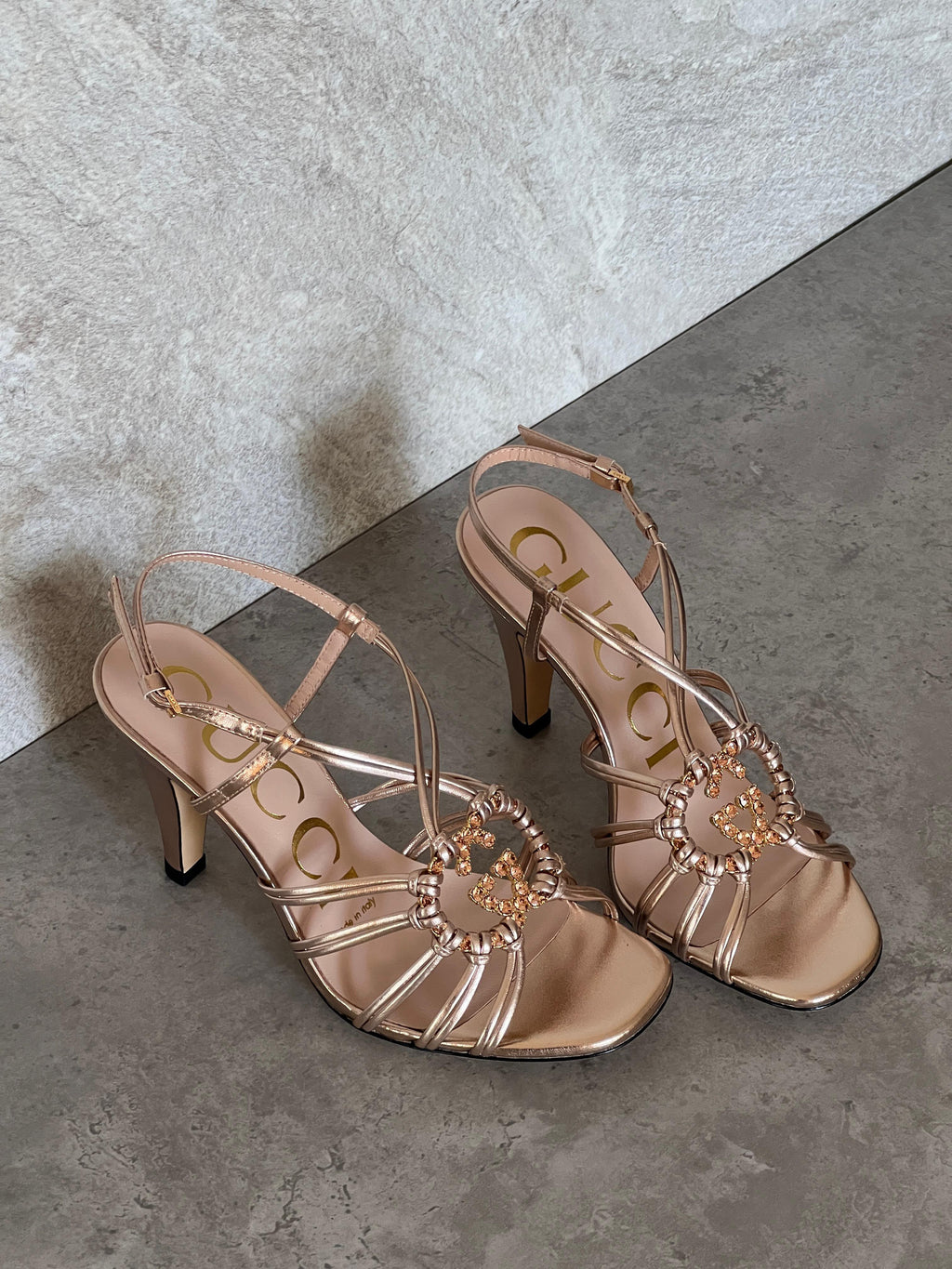 Gucci Crystal Interlocking G Sandal