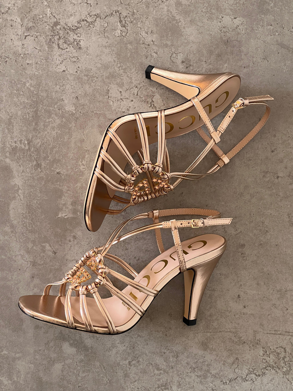 Gucci Crystal Interlocking G Sandal