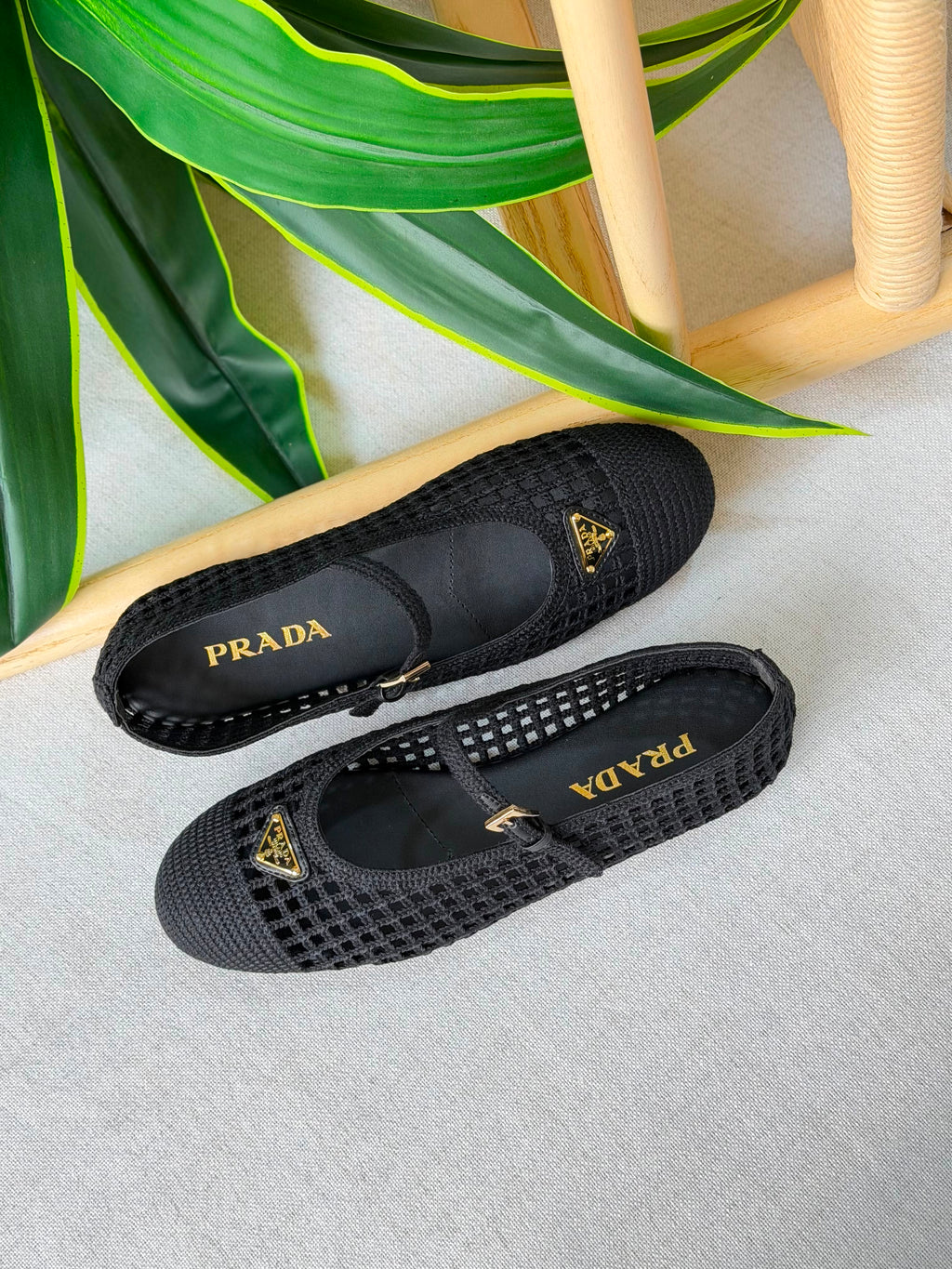 Prada Ivory Crochet Ballerinas