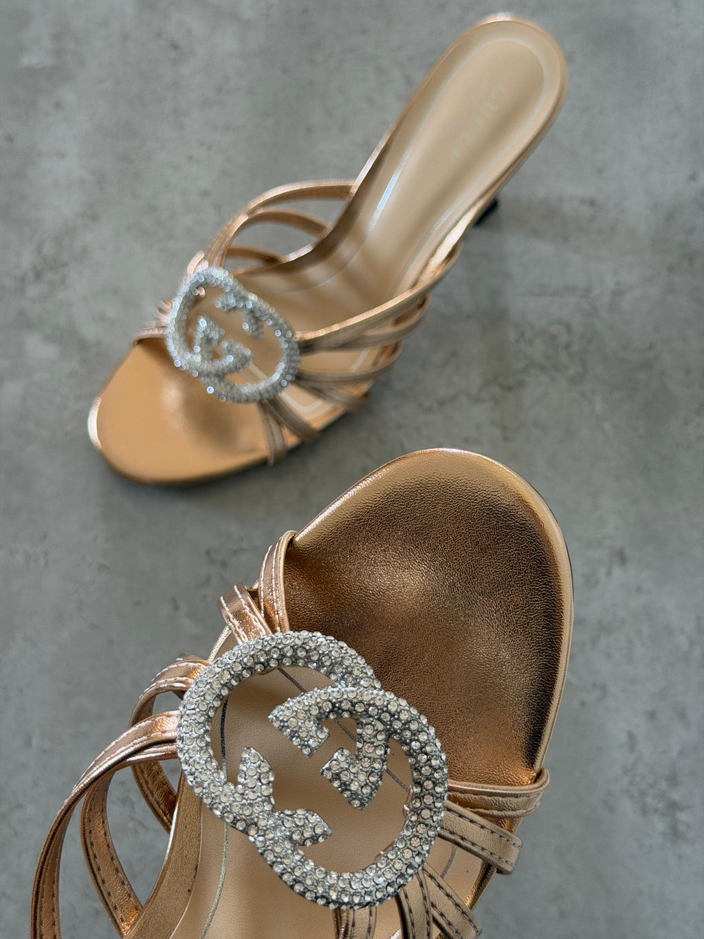Gucci Crystal Interlocking G Sandal