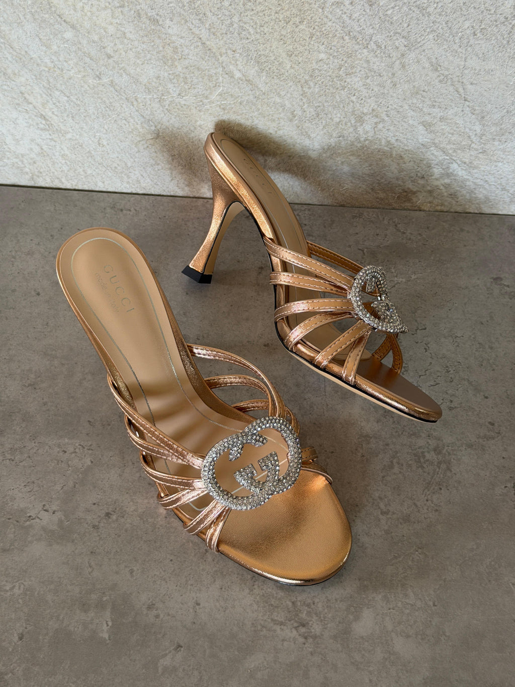 Gucci Crystal Interlocking G Sandal