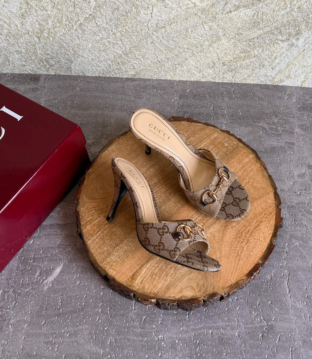Gucci Horsebit GG Canvas Mule Sandal