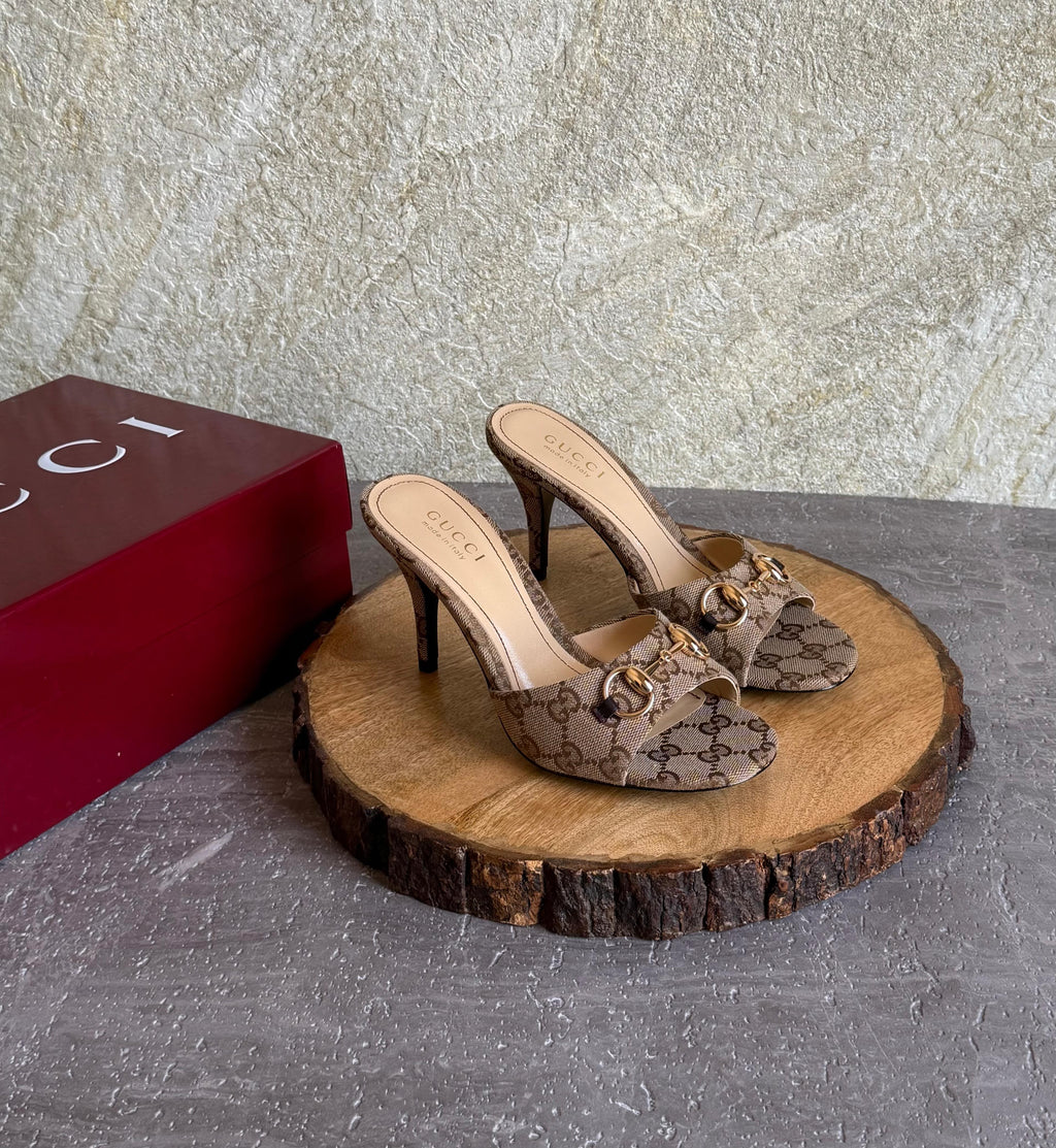 Gucci Horsebit GG Canvas Mule Sandal