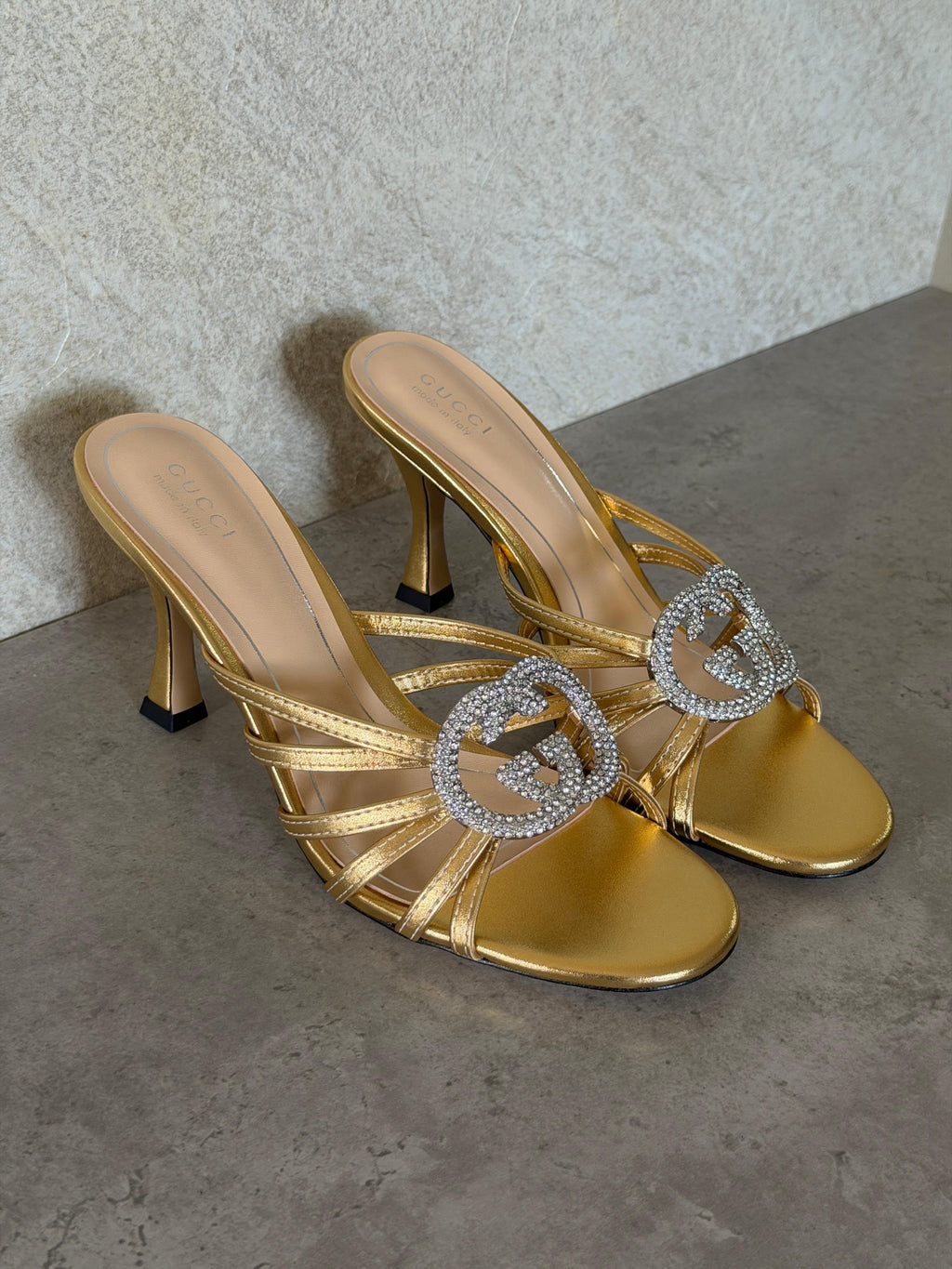 Gucci Crystal Interlocking G Sandal