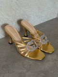 Gucci Crystal Interlocking G Sandal
