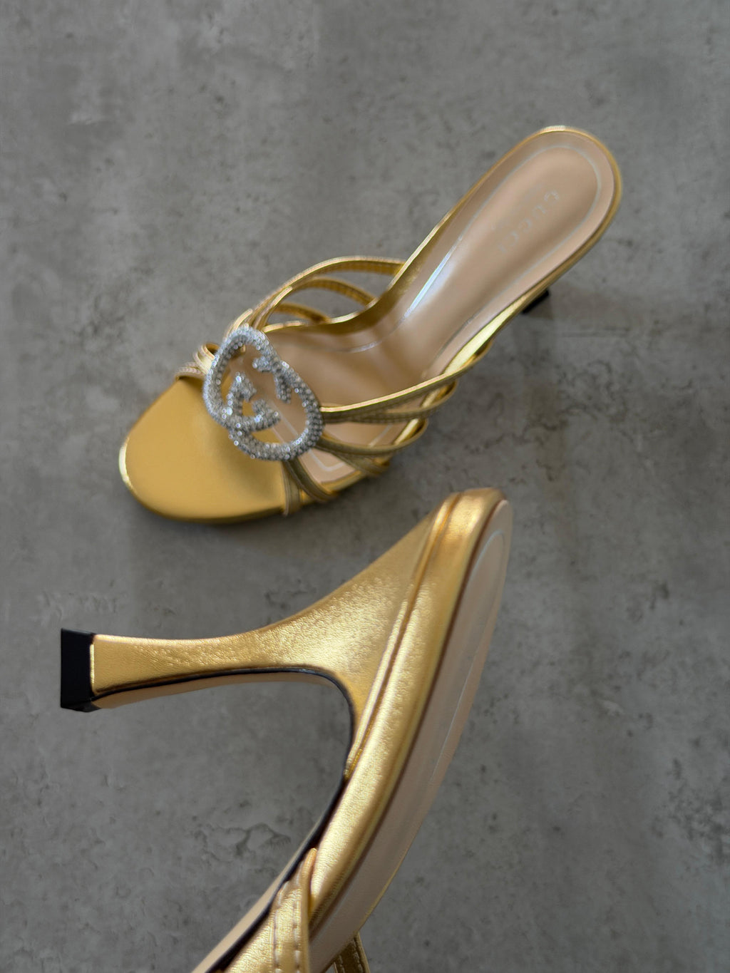 Gucci Crystal Interlocking G Sandal