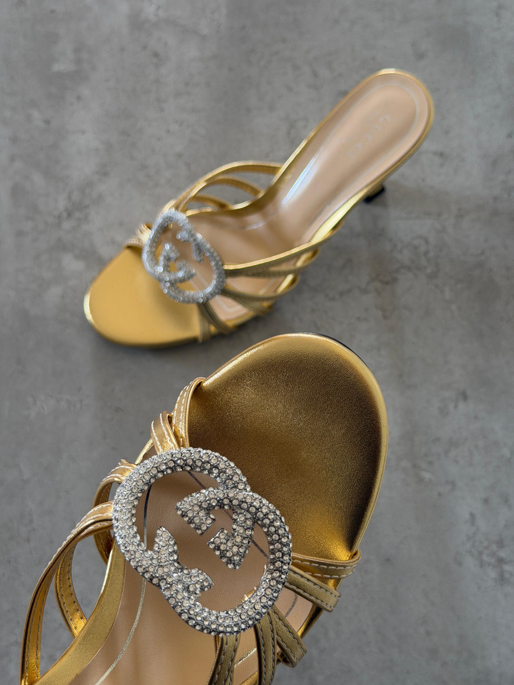 Gucci Crystal Interlocking G Sandal