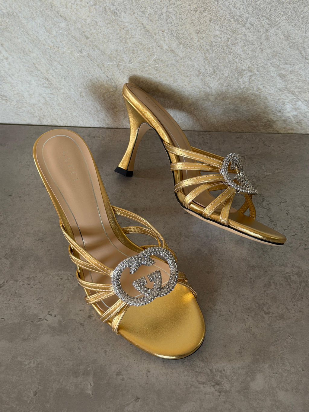 Gucci Crystal Interlocking G Sandal