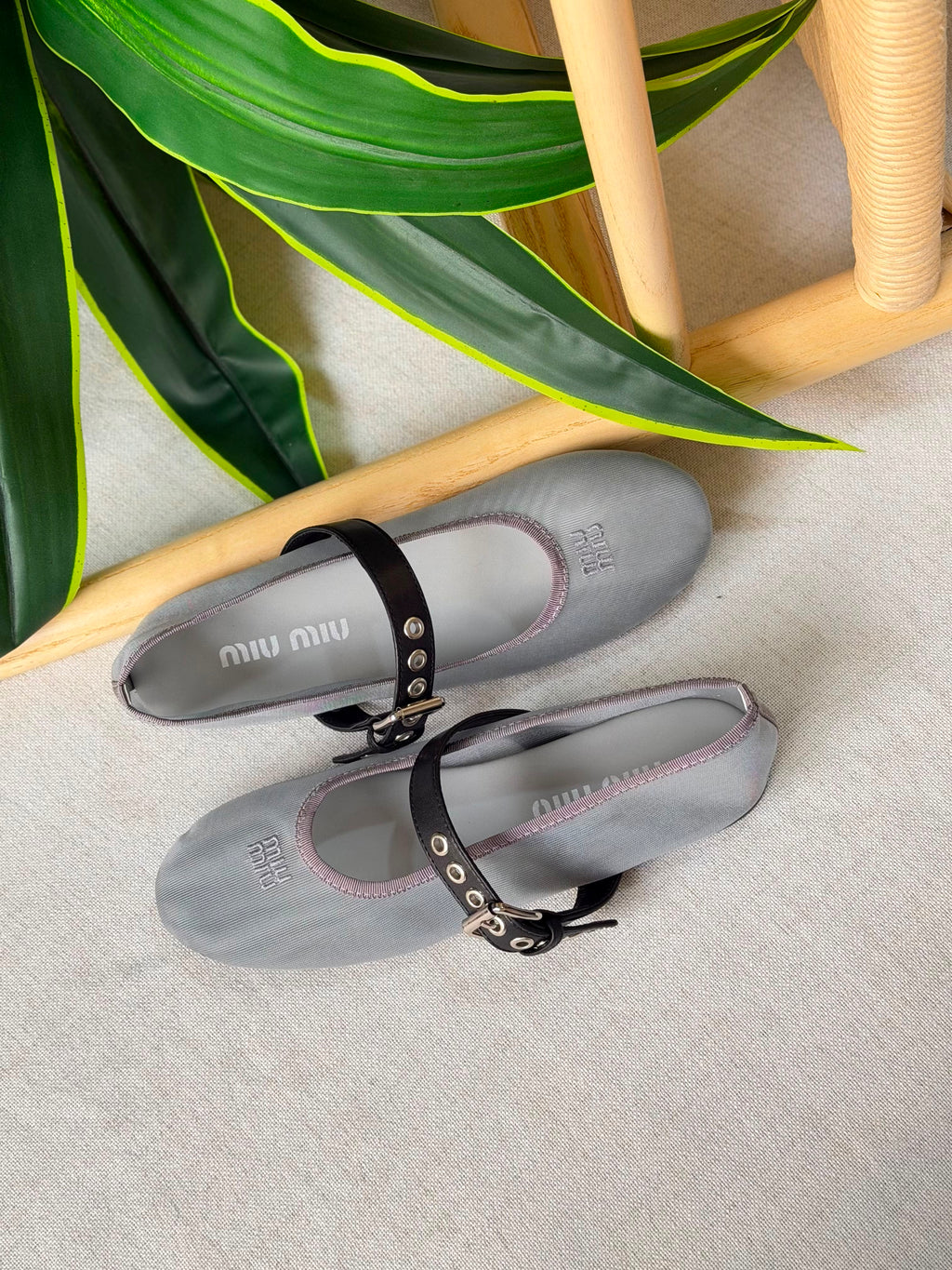 Miu Miu Mesh Fabric Ballerinas