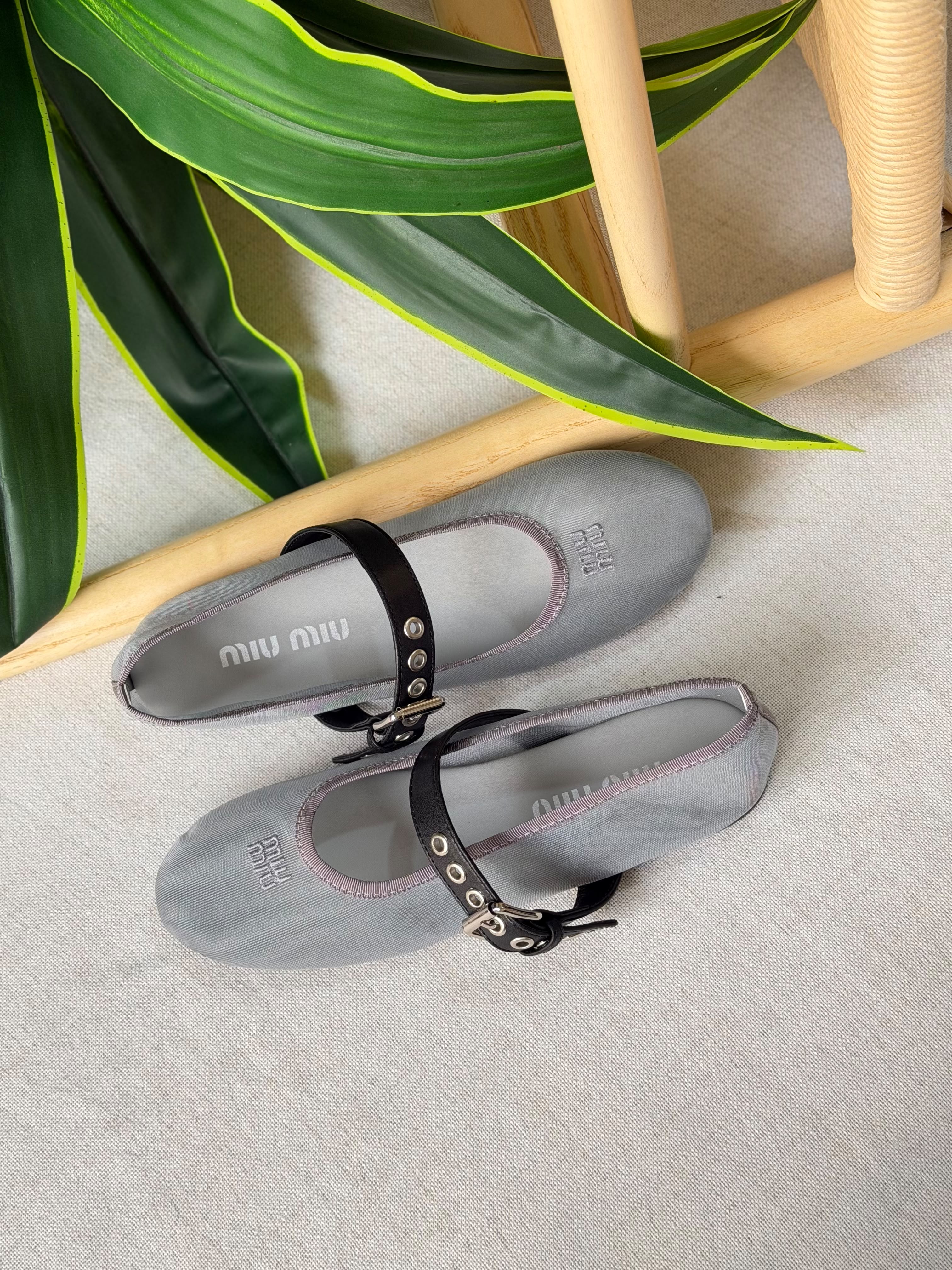 Miu Miu Mesh Fabric Ballerinas