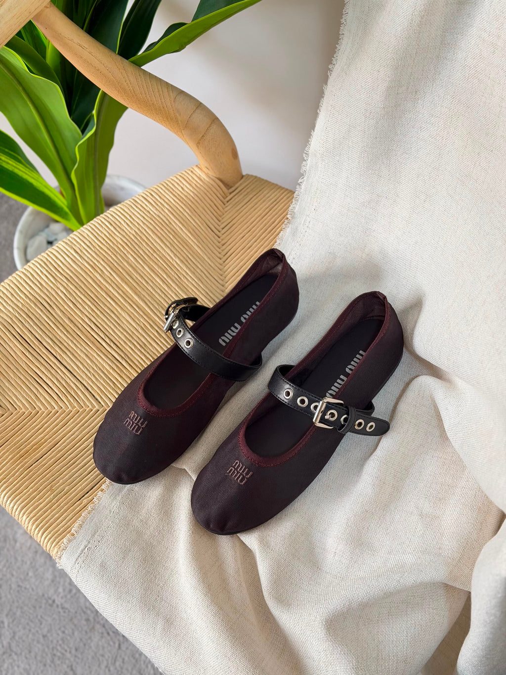 Miu Miu Mesh Fabric Ballerinas