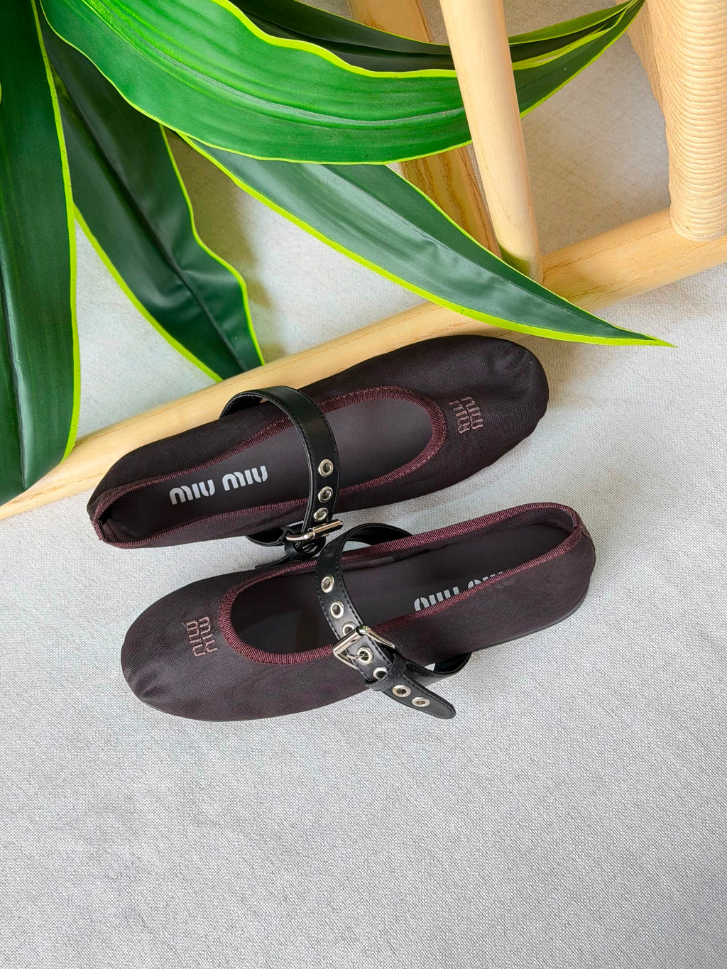 Miu Miu Mesh Fabric Ballerinas