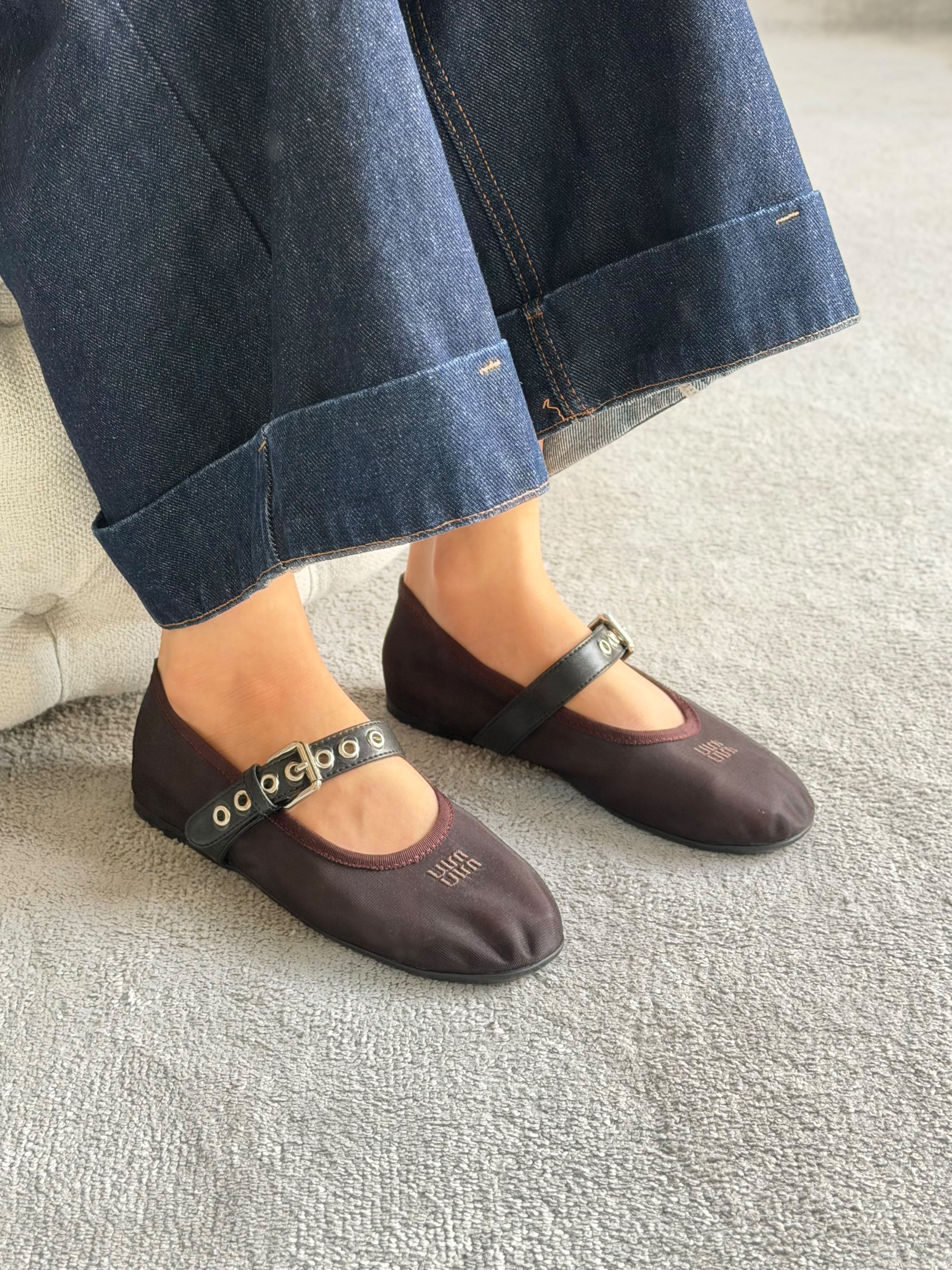 Miu Miu Mesh Fabric Ballerinas