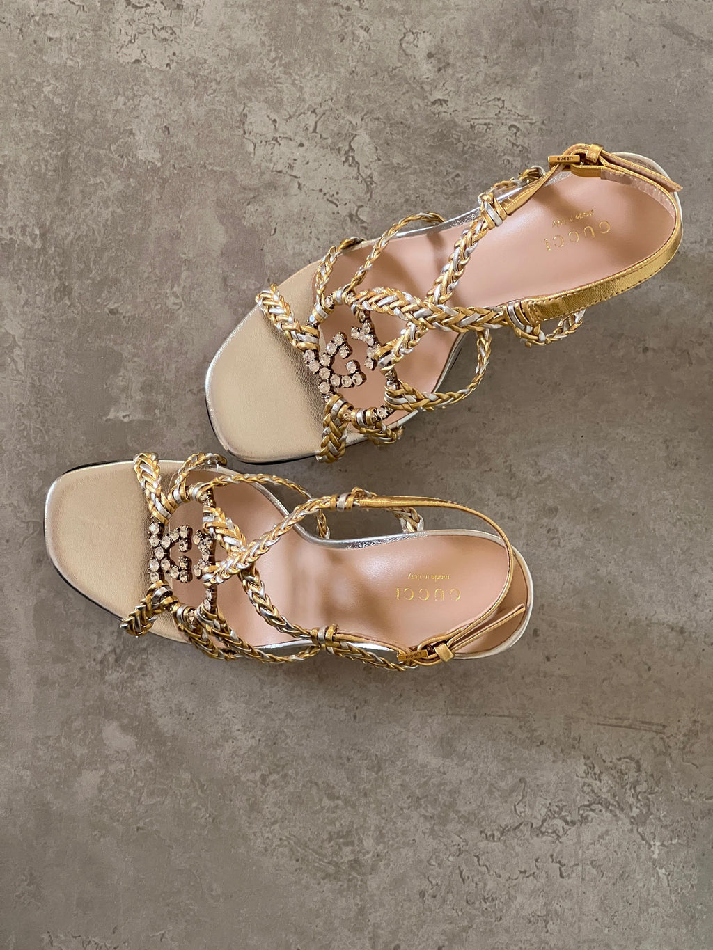 Gucci Crystal Interlocking G Sandal