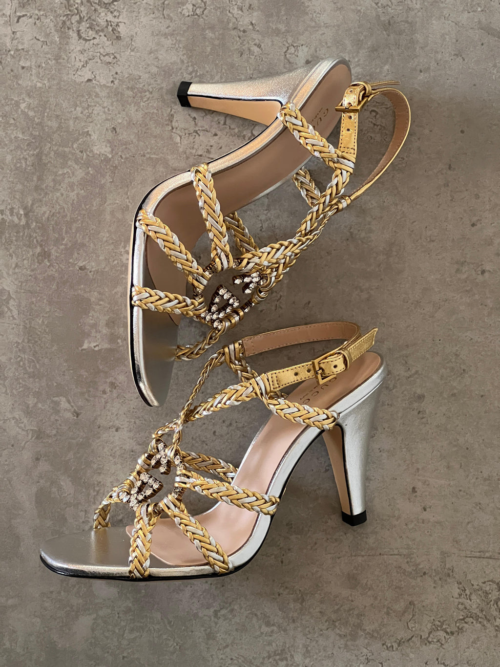 Gucci Crystal Interlocking G Sandal