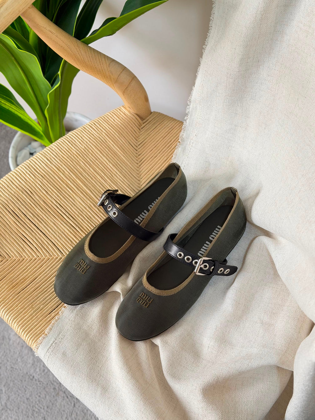 Miu Miu Mesh Fabric Ballerinas