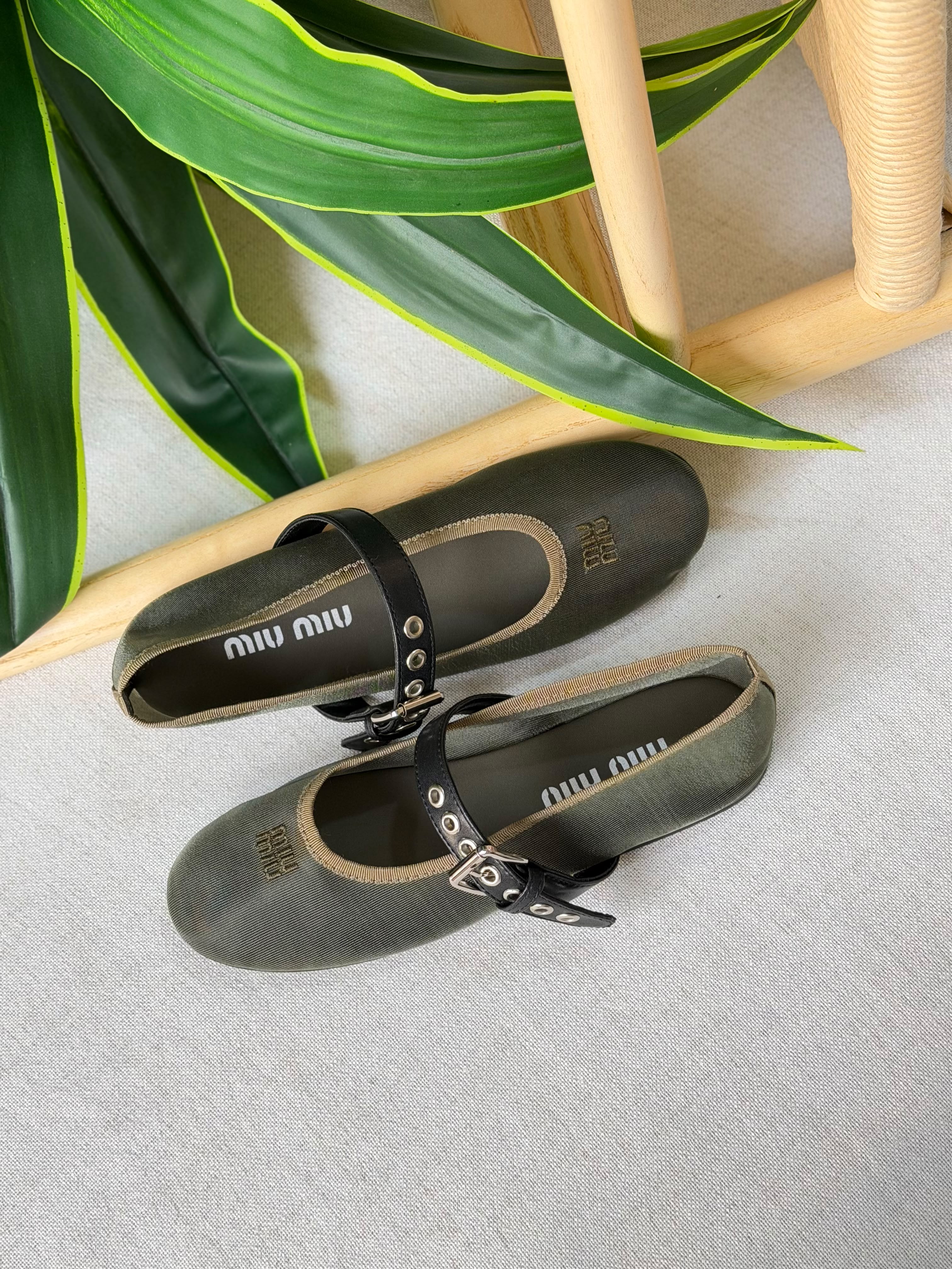 Miu Miu Mesh Fabric Ballerinas