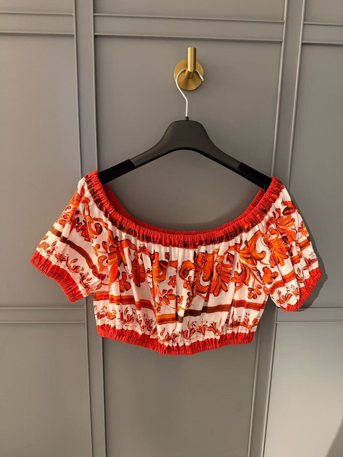 Dolce & Gabbana Orange Majolica-Print Maxi Set