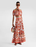 Dolce & Gabbana Orange Majolica-Print Maxi Set
