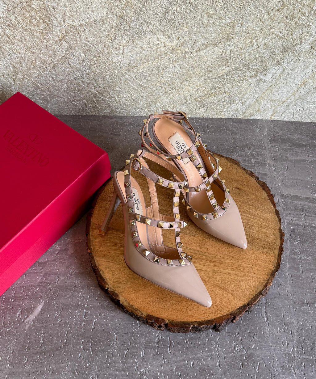 Valentino Garavani Rockstud Ankle Strap Pumps