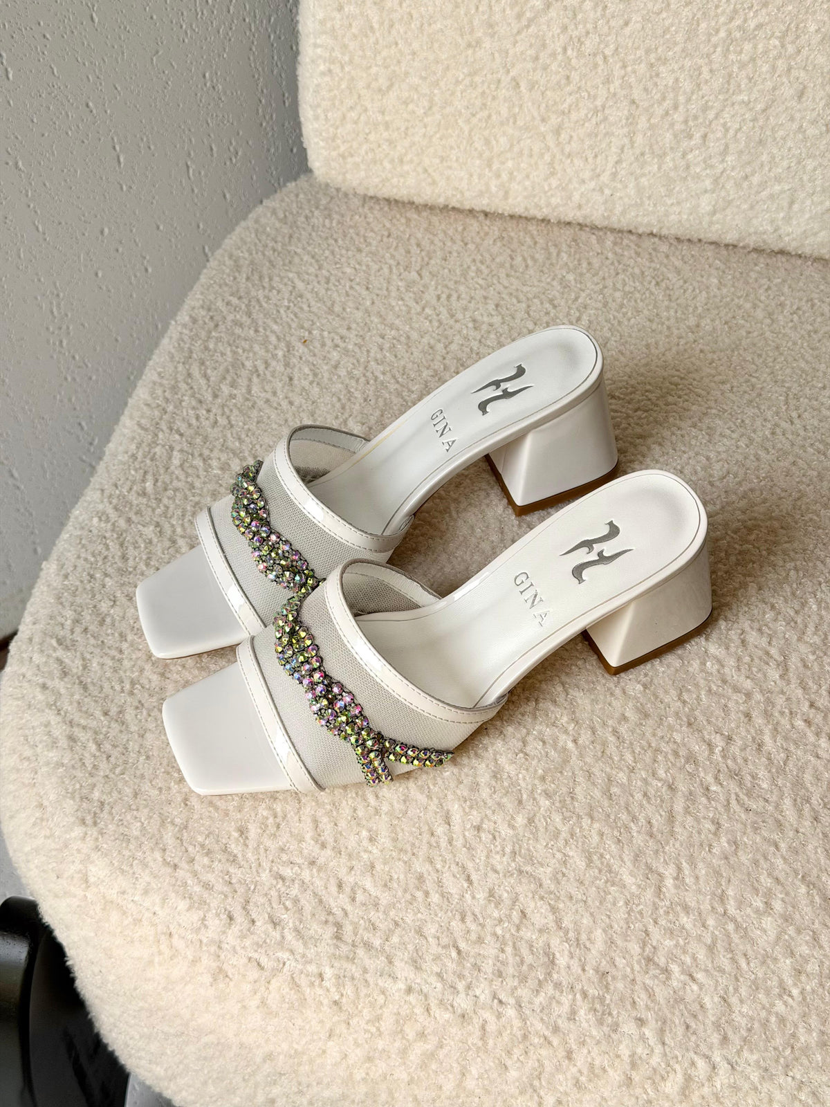 Gina Square-Toe Mesh Mules