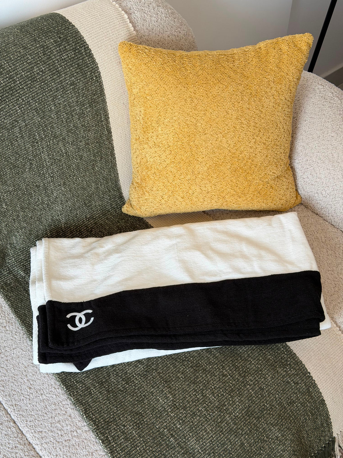 Chanel Terry Cloth CC Beach Bag and Towel Set
