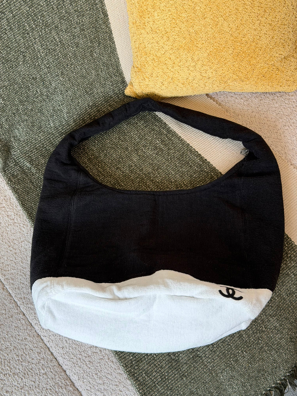 Chanel Terry Cloth CC Beach Bag and Towel Set