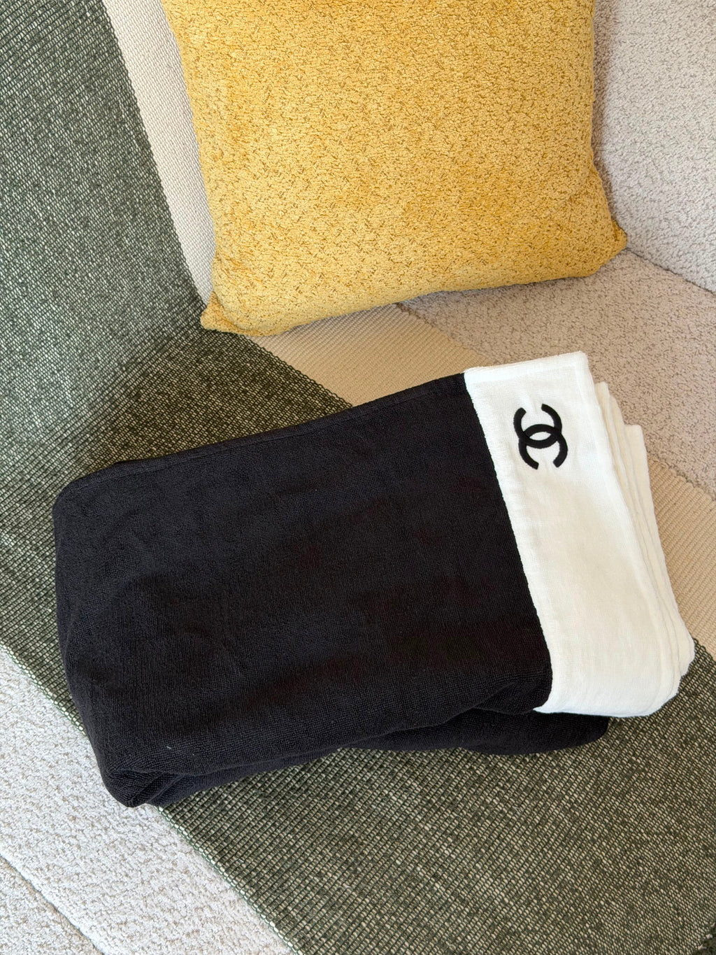 Chanel Terry Cloth CC Beach Bag and Towel Set