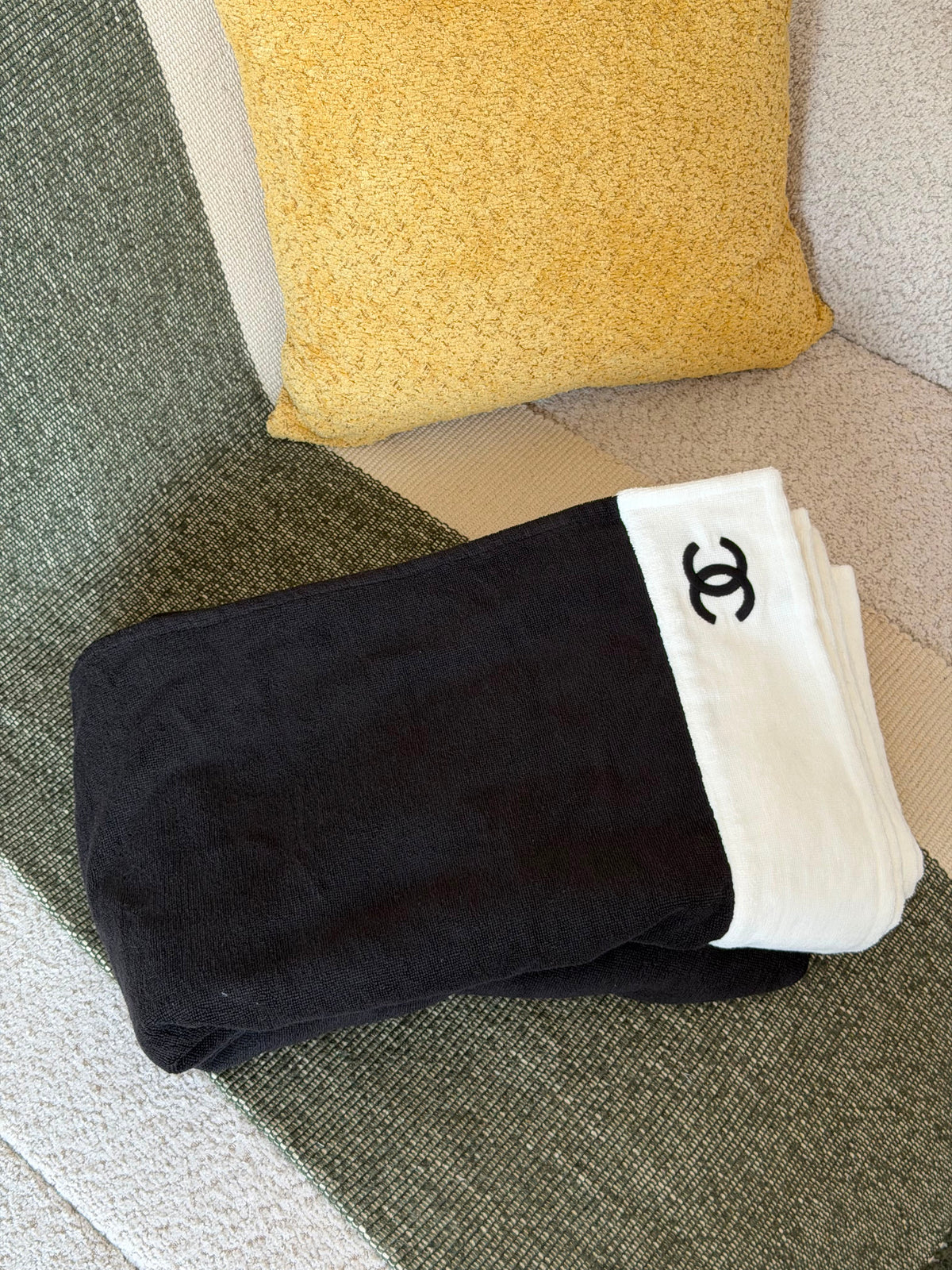Chanel Terry Cloth CC Beach Bag and Towel Set