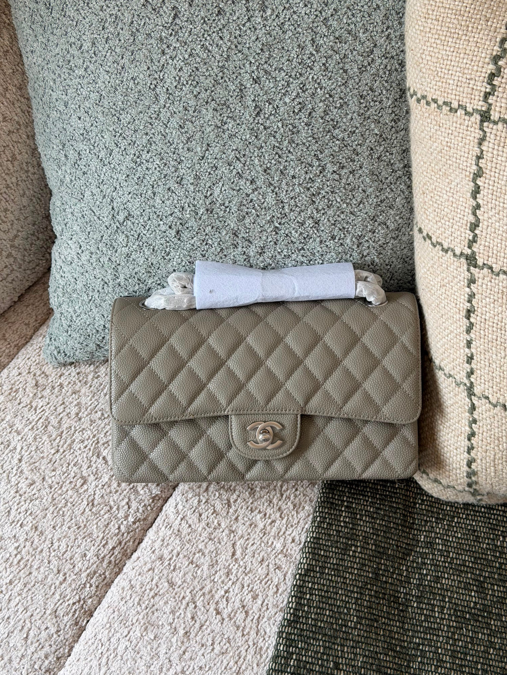 Chanel Medium Classic Double Flap Bag Silver Hardware