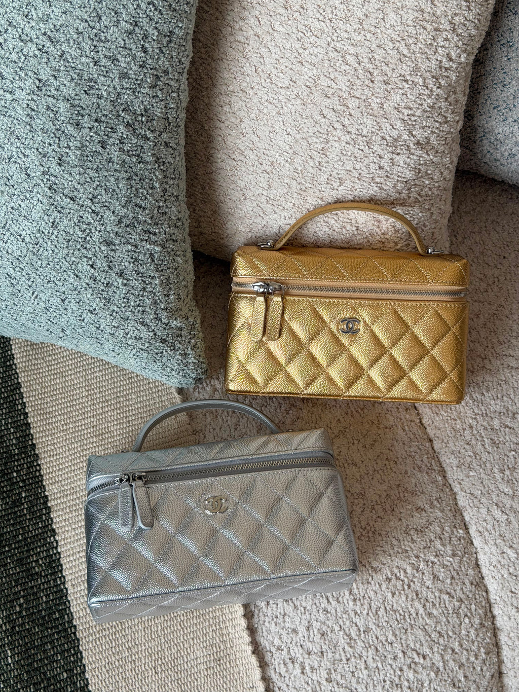 Chanel Vanity Case Slim Quilted Caviar Leather Bag