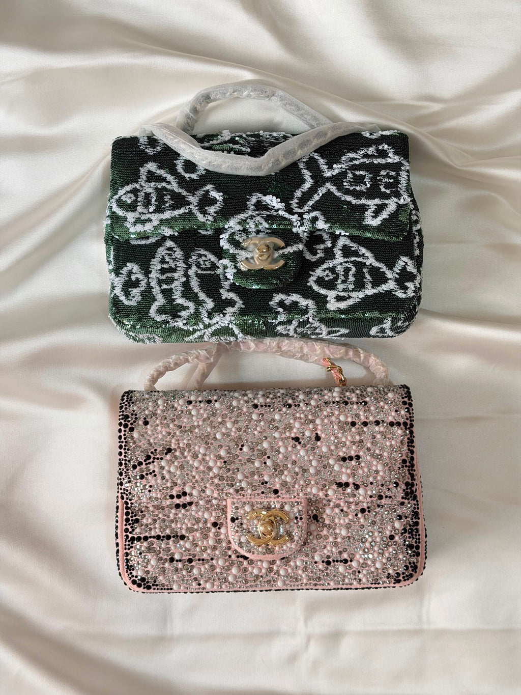 Chanel Sequins and Satin Mini Square Classic Flap Bag