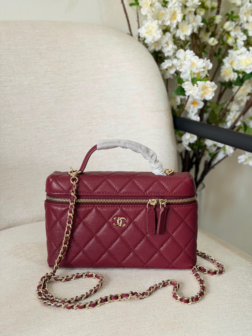 Chanel Caviar Quilted Trendy Handle Slim Vanity