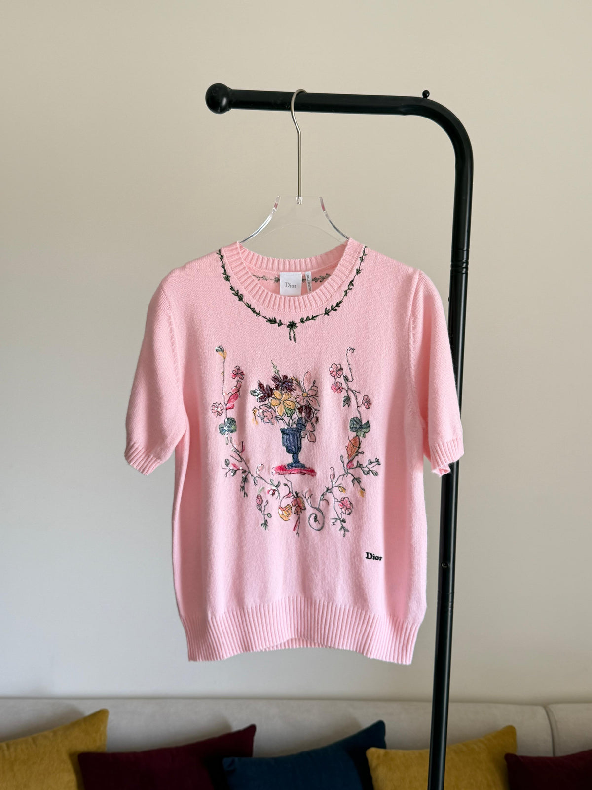 Dior Dioriviera Embroidered Short-Sleeved Sweater