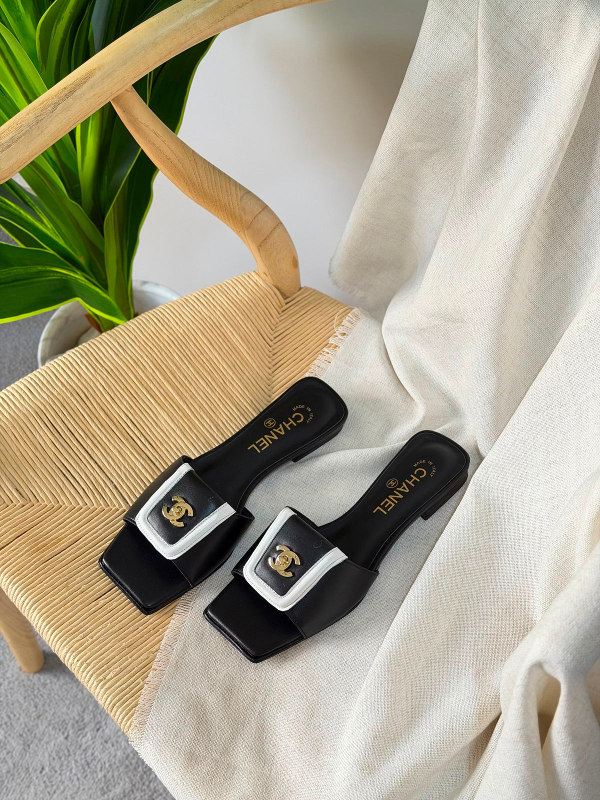 Chanel Turn-Lock Flat Mules