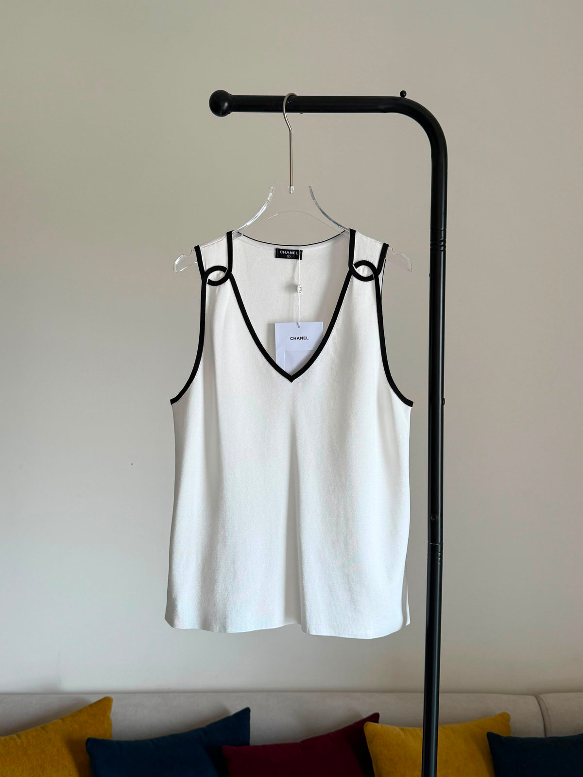 Chanel V-Neck Knit Sleeveless Top