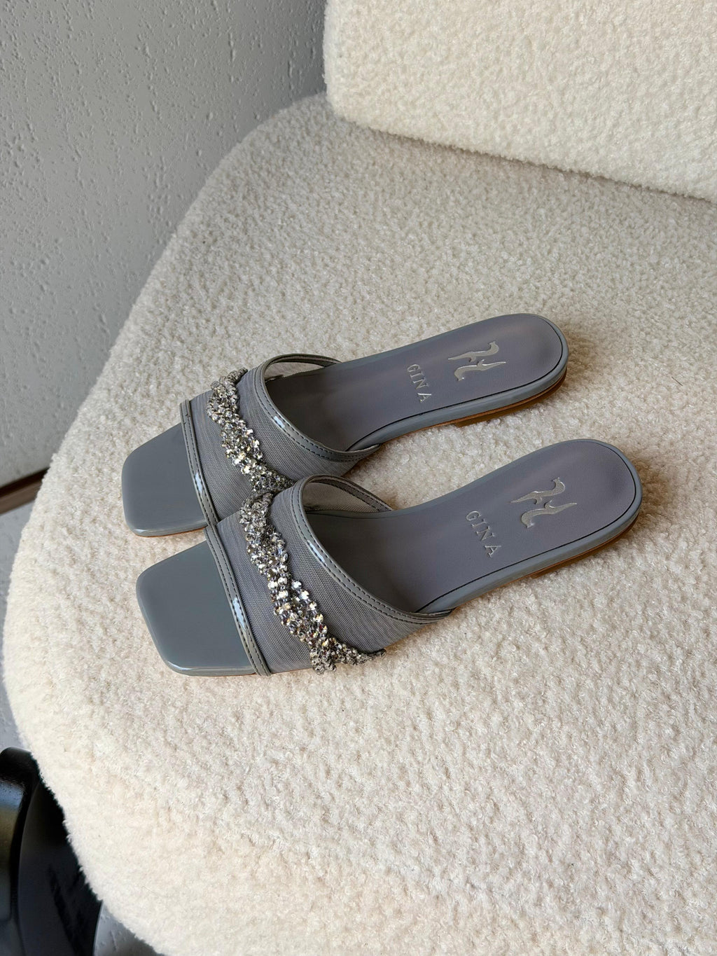 Gina Square-Toe Mesh Flats