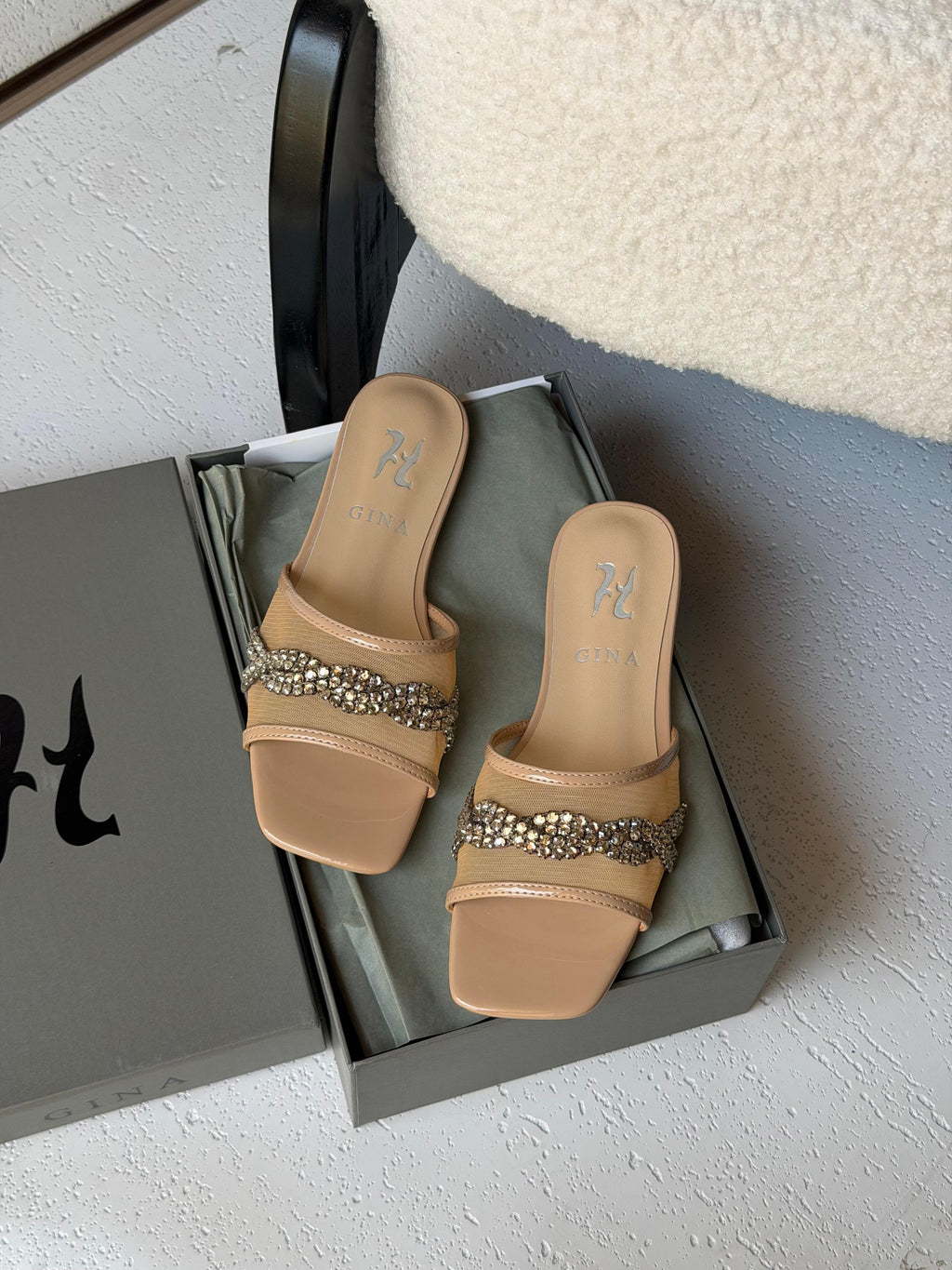 Gina Square-Toe Mesh Flats