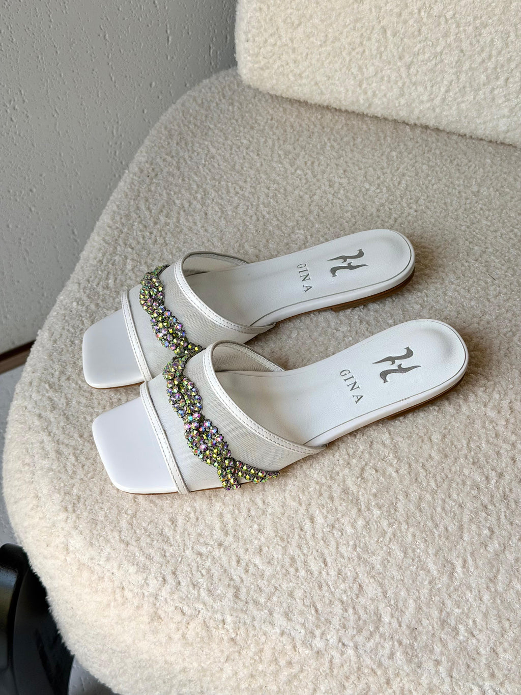 Gina Square-Toe Mesh Flats