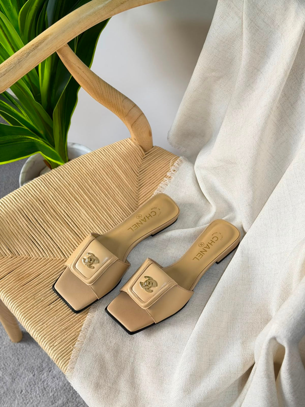 Chanel Turn-Lock Flat Mules