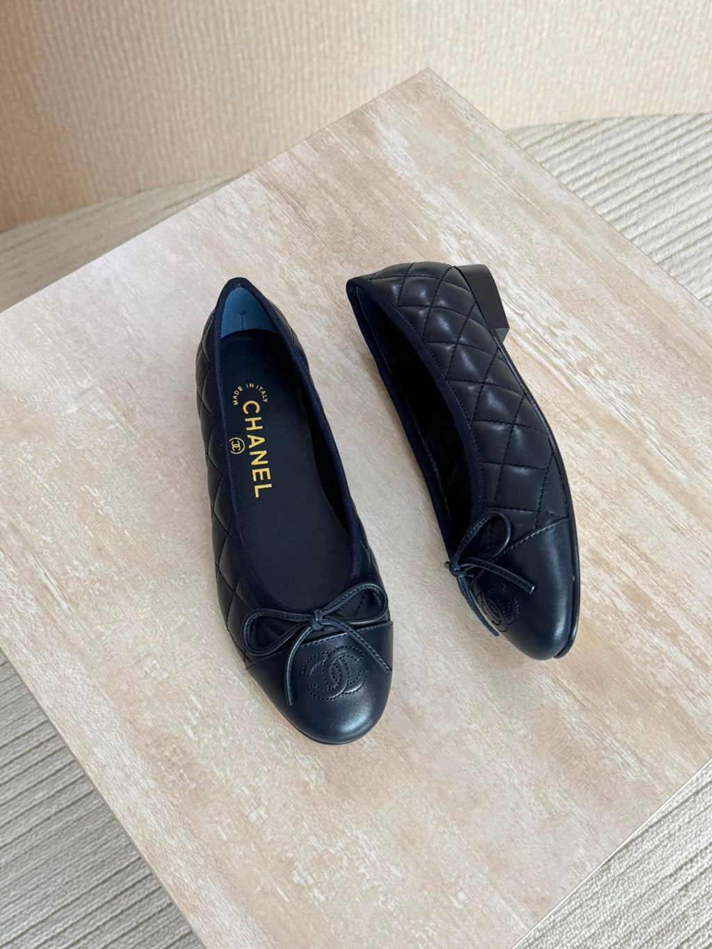 Chanel Washed Out Denim Quilted Ballet