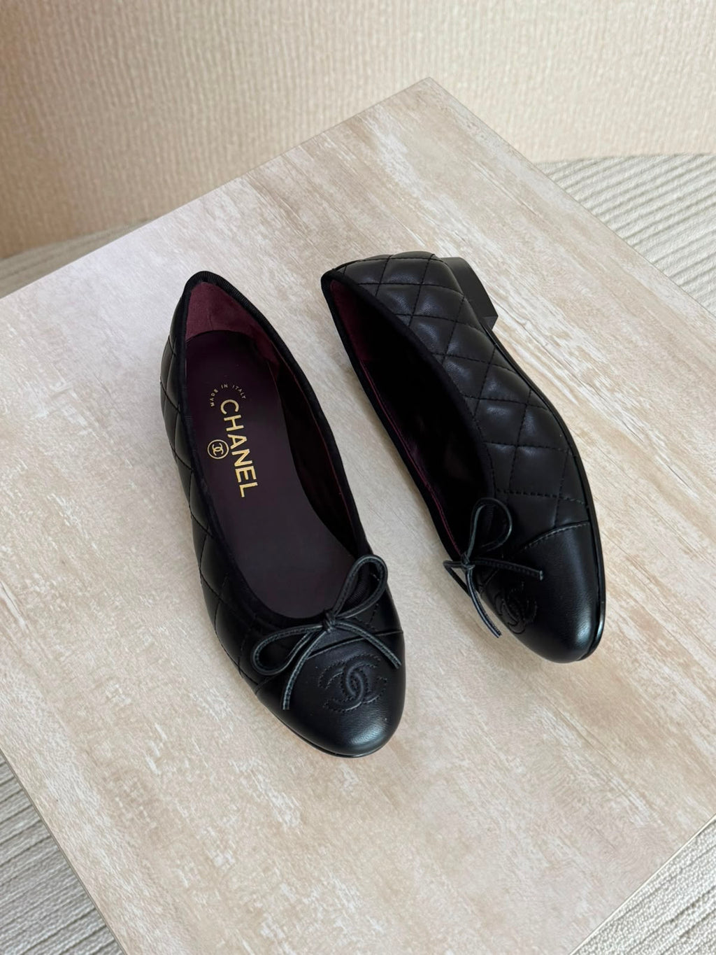 Chanel Washed Out Denim Quilted Ballet