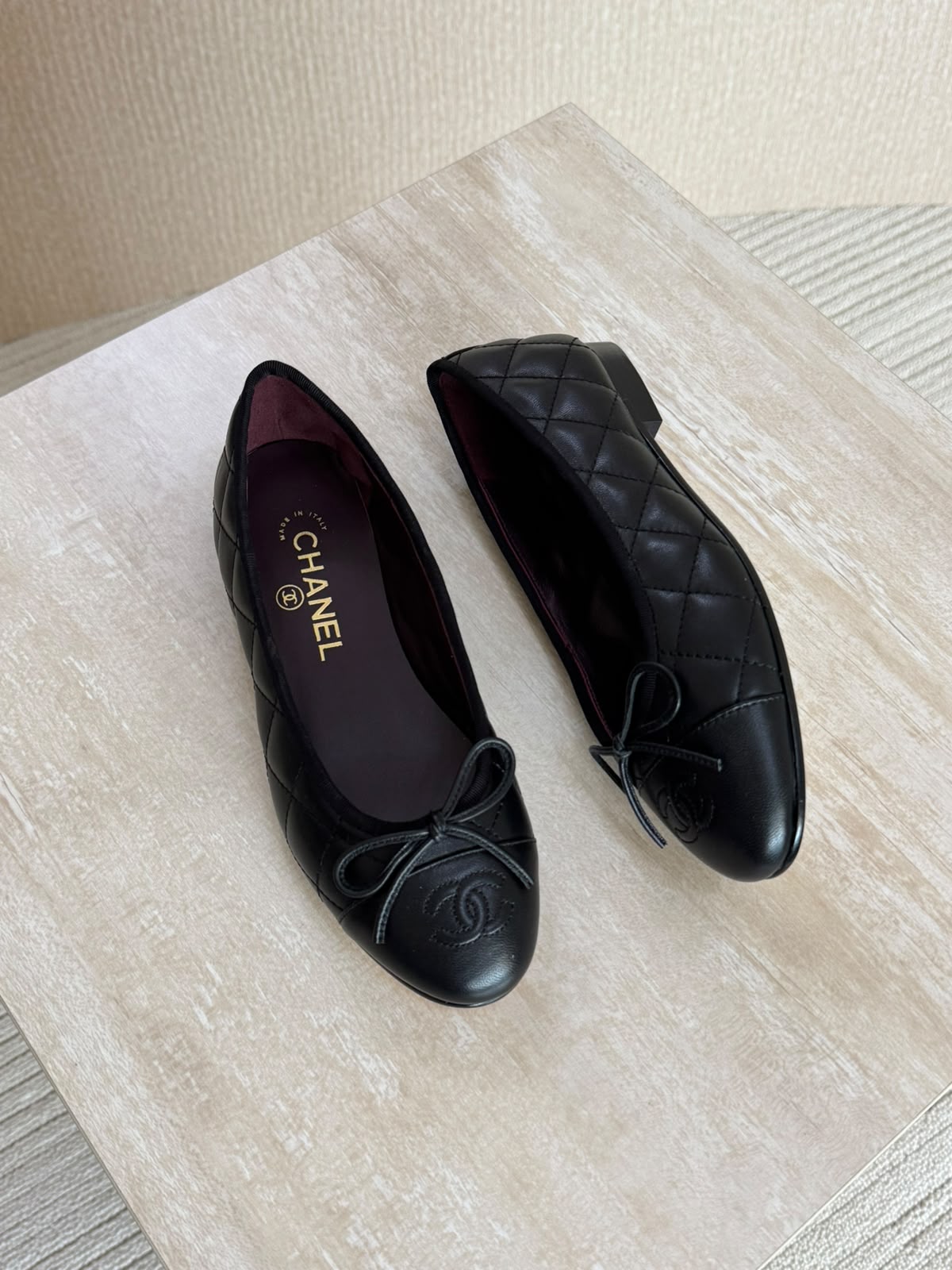 Chanel Washed Out Denim Quilted Ballet