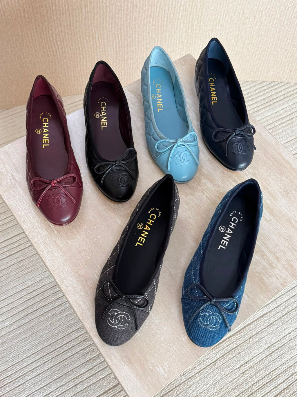 Chanel Washed Out Denim Quilted Ballet