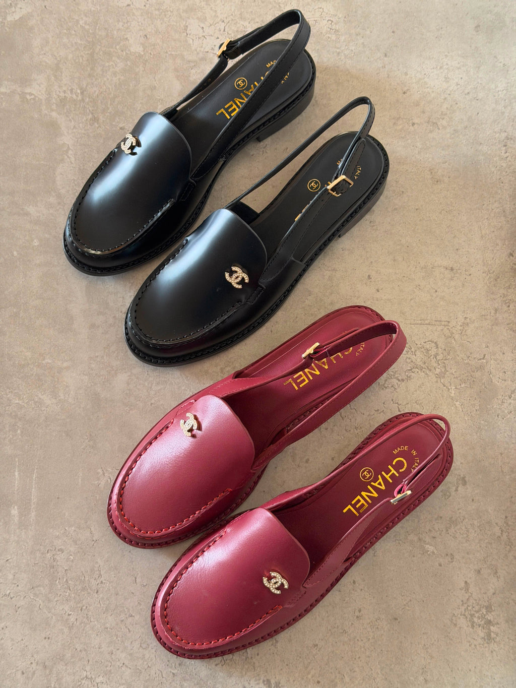 Chanel Calfskin Slingback Loafers
